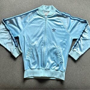 1980s Vintage Adidas ATP Keyrolan Made in USA Track
Jacket Powder Blue